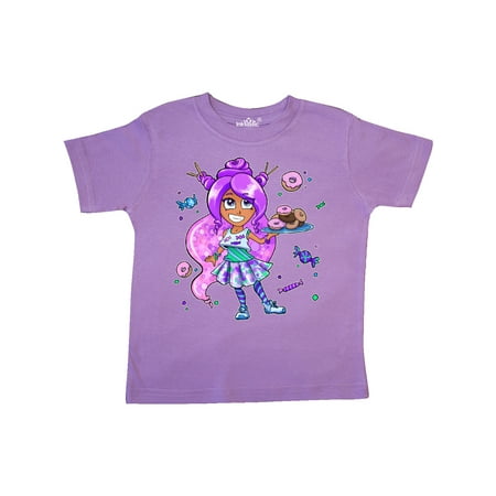 

Inktastic Girl with Purple Hair Donuts and Candy Gift Toddler Boy or Toddler Girl T-Shirt