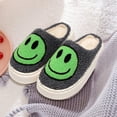 thumbnail image 2 of Retro Plush Happy Face Slippers for Women Men Comfy Warm Thick Sole House Slippers for Winter Indoor Outdoor Fluffy Slides Slippers, 2 of 5