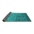 thumbnail image 2 of Ahgly Company Indoor Round Abstract Turquoise Blue Contemporary Area Rugs, 6' Round, 2 of 4