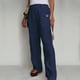 thumbnail image 5 of Gibobby pantalones de vestir mujer cintura alta Pantalón largo de algodón y lino para mujer, cintura elástica, informal, con bolsillos (Azul marino, XXL), 5 of 5