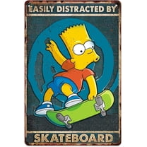 Bart Simpson Skateboard Jigsaw Puzzles 35 Piece For Adults -Easily Distracted By Skateboard Wooden Puzzle Fun Games Stress Relief Toys For Home Decor Living Room Decor