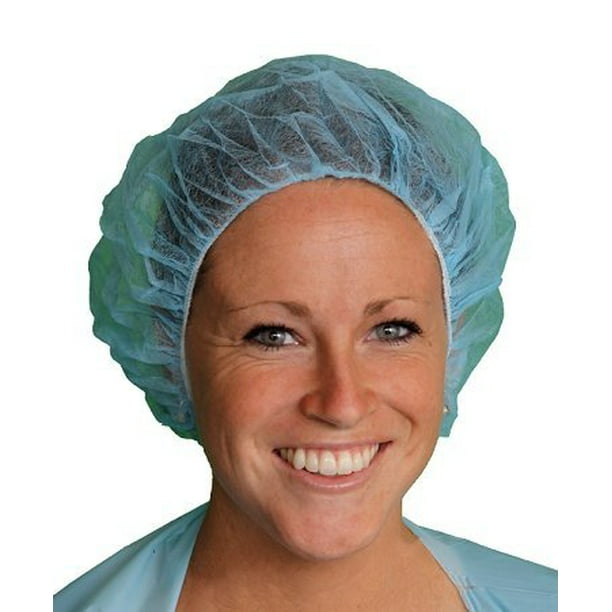 200pcs Disposable Non-woven Hair Net Cap Mob Elastic Free Size Blue  (100pcs/bag*2), 窶｢Crimped hair net, high hygiene grade, protect your work  from unwanted hair.., By BcTlyInc From USA