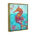 thumbnail image 3 of Stupell Industries Nassau Seahorse Aquatic Shell Collage Graphic Art Metallic Gold Floating Framed Canvas Print Wall Art, Design by Paul Brent, 3 of 8