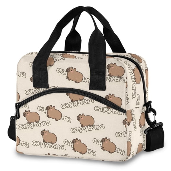 ALAZA Capybaras Cute Insulated Lunch Box Large Reusable Cooler Bag with Shoulder Strap
