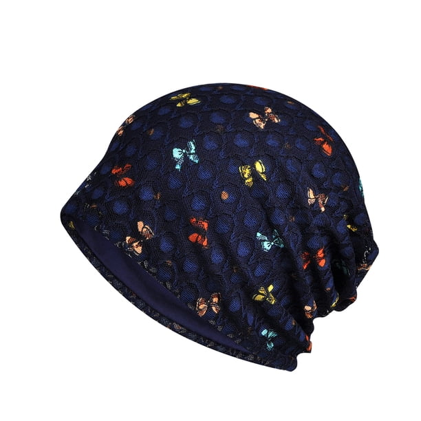 Sombrero para el sol Minnieouse a prueba de viento Ciclismo Algodón Turbante Azul oscuro