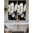 thumbnail image 7 of Bedroom Curtains 63 Inches length, Gorgeous Flowers Window Treatment Curtain Drapes, White Gold Floral Botanicals Black Rod Pocket Curtain Panels for Living Room Kitchen, 42"x63", 2 Panels, 7 of 7