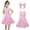 28-Pink, variant on YWDJ Big Girls Party Dresses Toddler Kids Baby Girls Fashion Cute Sleeveless Sling Lattice Print Dress Princess Dress Bow Hair Accessories Suit Pink 2-3T