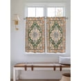 thumbnail image 5 of Boho Kitchen Curtains 45 Inches length, Green Brown Ethnic Tribe Abstract Vintage Western Window Treatment Curtain Drapes, Lightweight Window Panels for Living Room Bedroom, 52"x45", 2 Panels, 5 of 7