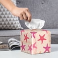 thumbnail image 6 of Kdxio Starfish Print Tissue Box Cover,Square Decorative PU Leather Facial Paper Case Organizer Holder Dispenser for Bathroom,Night Stands,Desk,Car 5.2''X5.2''X5.2'', 6 of 8