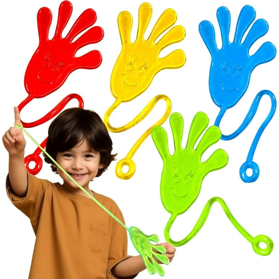 40 Pack Vibrant Sticky Hand Toys - Stretchy Party Favors for Birthdays, Classroom Prizes, Christmas Stocking Stuffers, Halloween Goodie Bags & Sensory Play (Assorted Colors)