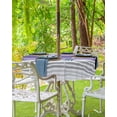 thumbnail image 3 of Hokiten Outdoor Tablecloths with Umbrella Hole & Zipper, Purple Ombre Stripes Round Tablecloth 54 Inch, Minimalist Gradient Lines Texture Waterproof Table Cloth, Patio/Pool/Picnic Table Covers, 3 of 7