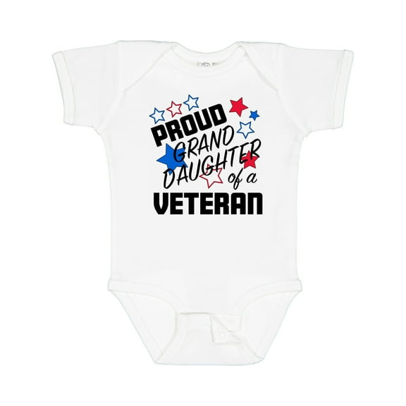 Inktastic Proud Granddaughter of a Veteran Veterans Day Girls Baby Bodysuit