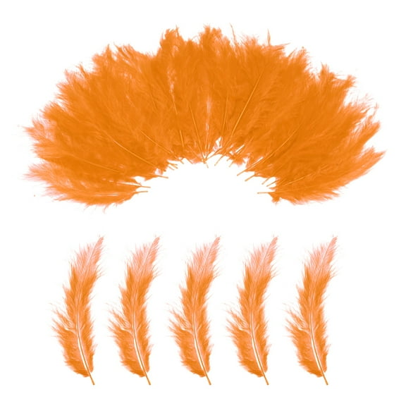 100 Pack Fluffy Turkey Marabou Feather,Orange Natural Turkey Feather