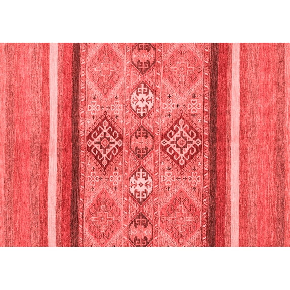 Ahgly Company Indoor Rectangle Abstract Red Modern Area Rugs, 5' x 8'