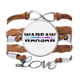 thumbnail image 1 of Arquitectura de Varsovia Pulsera de cuero Negro trenzado pulsera de cuerda de amor Unbranded M, 1 of 3