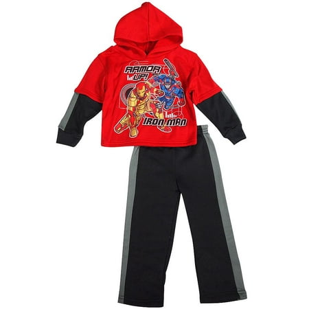 Fishman & Tobin - Little Toddler Boys Long Sleeve Superhero Jog Set suit - Choose Angry Birds Iron Man Avengers Cars Spiderman Jake Mutant Turtles - FREE (Best Tri Suit For Half Ironman)