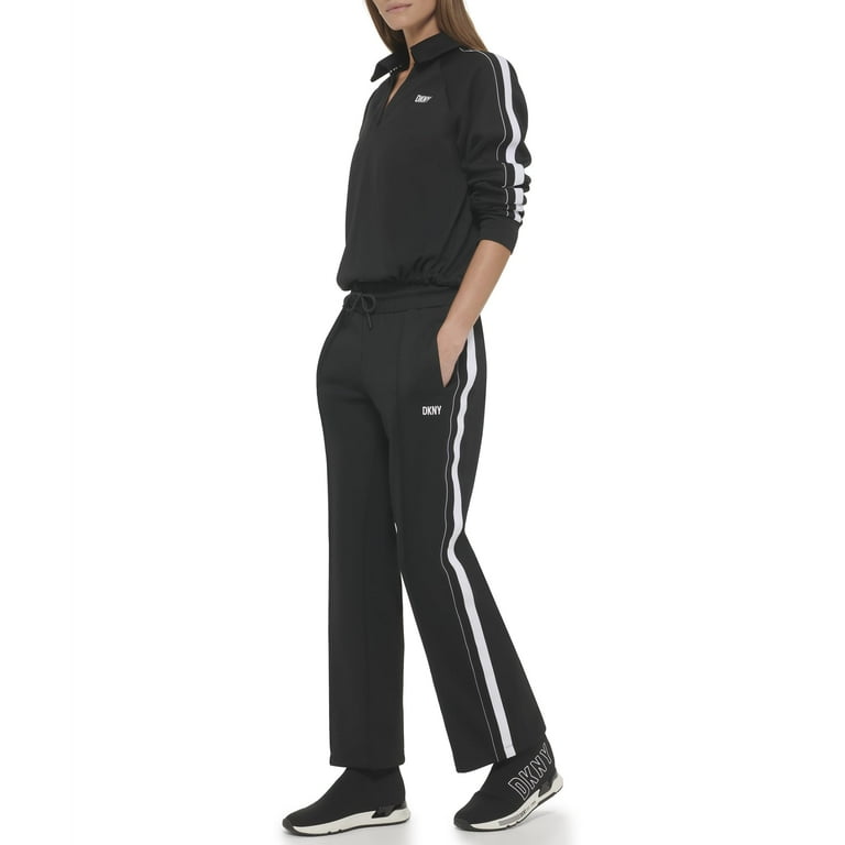 DKNY Sport Womens High Rise Side Stripe Drawstring Pants