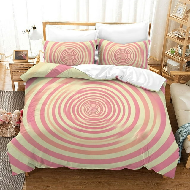 Colorful Radial Stripe Comforter Cover Set Home Creative Bedding Sets Bedroom Decor,Full (80"x90")