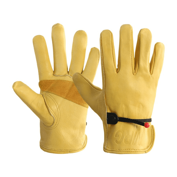 HKquanlin Yellow Grain Cowhide Men Work Gloves, 1 Pair
