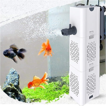 Ultra Quiet Fish Tank Filter 4-in-1 Internal Aquarium Filter,30W 480GPH Submersible Water Filter Pump Multifunctional Filter Water Pump for Betta, Turtle, Pond Fish, Garden