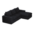 thumbnail image 5 of Youmumeub 99" Modular L-Shaped Sectional, Modern Reversible Chaise Sofa in Corduroy with No Assembly Required, for Apartment or Living Room, Black, 5 of 11