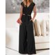 thumbnail image 3 of Pantalón PRETTYGARDEN para mujer, verano 2025, cuello en V, pierna ancha, 3 of 7