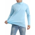 thumbnail image 2 of T-Shirts à Manches Longues pour Hommes UPF 50+ Tees 1/4 Zip Pêche Course Rash Guard T-Shirts Extérieur, 2 of 6