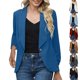 thumbnail image 1 of Sudaderas con capucha para mujer,Chaqueta de traje de solapa de color liso para mujer, blazer ajustado de manga larga, mezcla de poliéster y elastano, ropa informal de oficina, sopatenor, 1 of 7