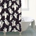 thumbnail image 4 of Dark Halloween White Ghosts Shower Curtain 72"x84" ,Bathroom Decorative Shower Curtains Set with 12 Hooks,Modern Waterproof Washable Shower Curtain, 4 of 6