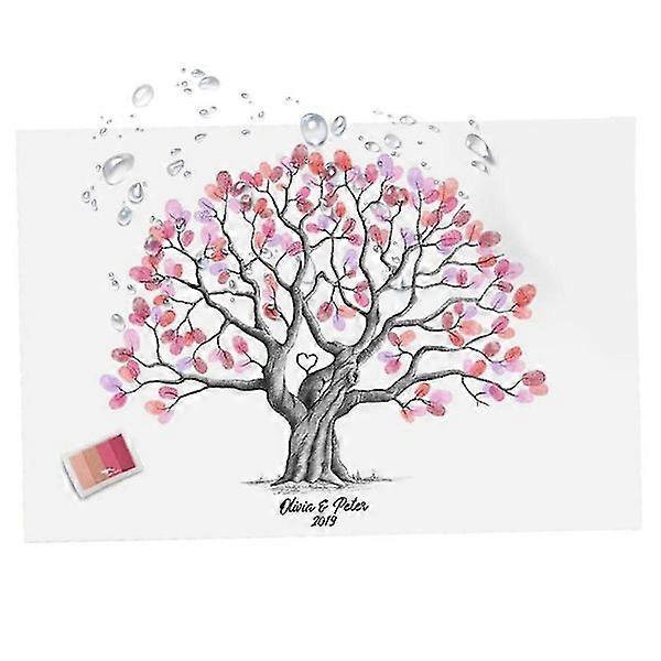 Wedding Guest Book Alternative Tree Alternative Canvas Guest Book Fingerprint Tree Waterproof Creative Diy Login Book for Part