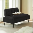 thumbnail image 3 of GZXS Modern Velvet Bench with Back and Rotating Side Table, 54" Upholstered Seating Sofa with Wood Frame and Metal Legs, 500lbs Weight Capacity, Black, 3 of 10