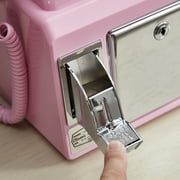 Ryan Bros. American Retro 1950s Payphone with Coin Bank Wall-Mount Corded Phone (Pink)
