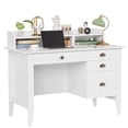 thumbnail image 6 of Homfa 47.2 Inch White Computer Desk with Drawers & Cabinet, Home Office Desk with Cable Management, Study Writing Desk for Bedroom Living Room, 6 of 7