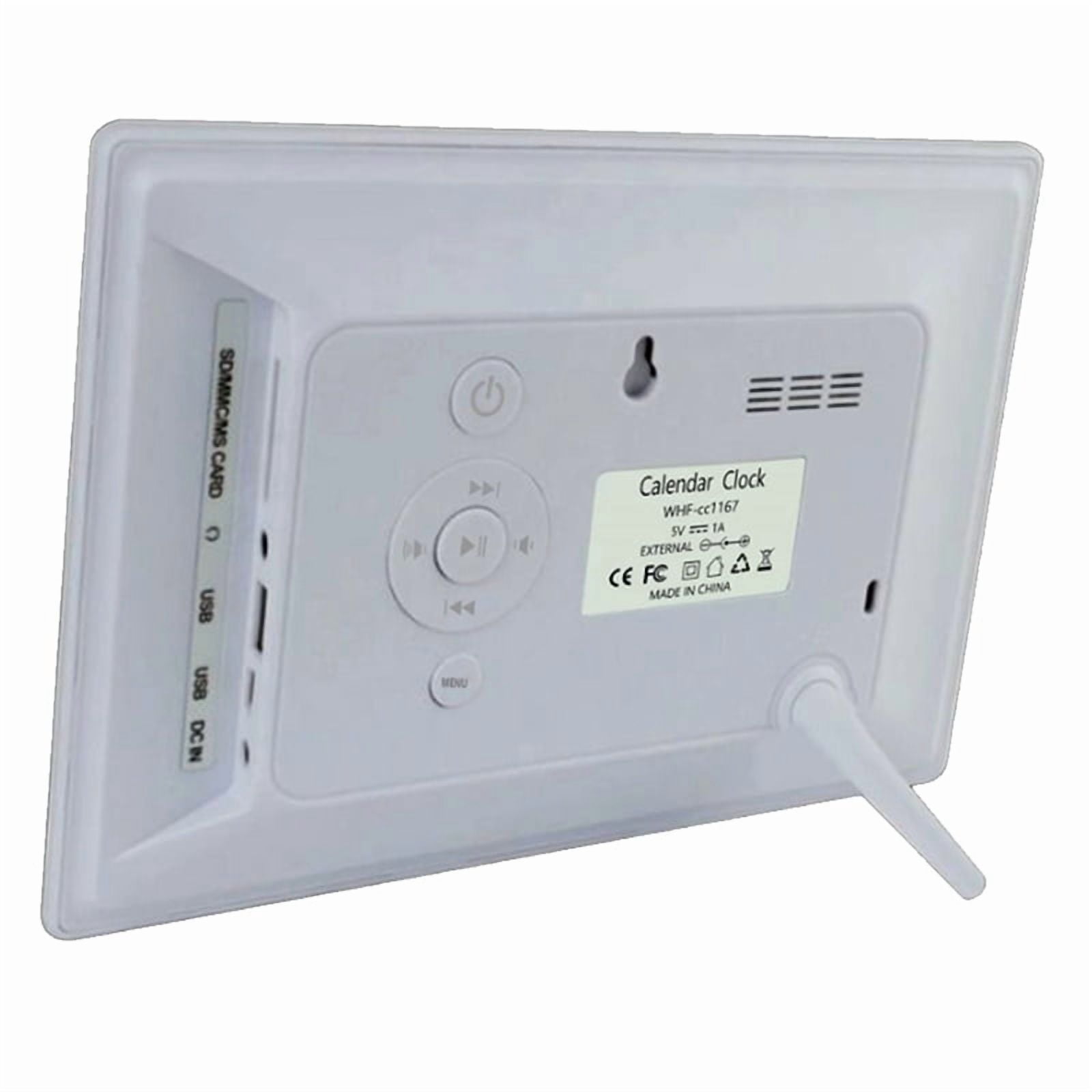 7 Inch Digital Calendar Alarm Clock Photo Frame Media Player,Large Dementia Alzheimers Clock