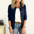 thumbnail image 6 of CIENVNSTG Cardigan Sweaters for Women Knit Button Down Jacket Long Sleeve Sweater Blazer Casual Cardigan Coats with Pockets Navy M, 6 of 6