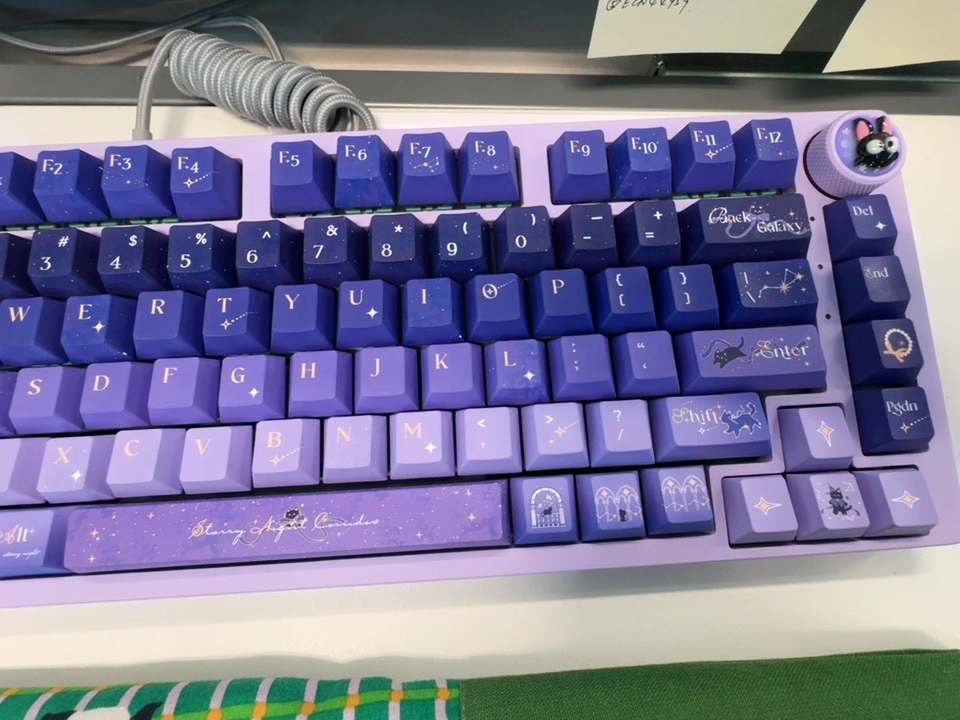 Starry Night Cloister Theme Keycap Set 139Keys PBT Custom Blue Keyboard Cap Cherry Profile KeyCap for Mechanical Keyboard Gift