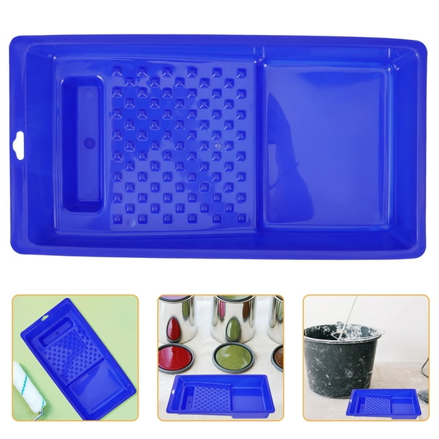 Blue Paint Tray for Storage Compatible with Various Paints Firm and Easy to Clean Plastic 1 Piece