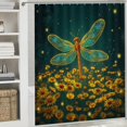 thumbnail image 2 of RKSupls Waterproof Shower Curtain, Glowing Stained Glass Dragonfly Luminous Field Polyester Shower Curtain with Hooks for Chic Elegant Home Bathtub Bathroom Decor Washable Curtains, 2 of 6