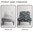 thumbnail image 6 of HELLHERO Dustproof Armless Accent Chair Washable Cover Foldable Elastic Bottom Armless Accent Chair Cover for Living Room, Floral Pattern Design, 6 of 8