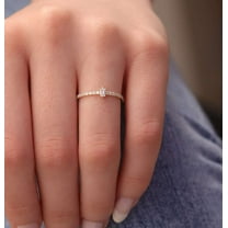 vylahjewellery 1.5 CT Baguette Cut Moissanite Diamond Ring 14K Yellow Gold Engagement Ring Gift for Her