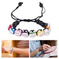 thumbnail image 3 of MasteelfCA 1pc Nine-head Ceramic Cat Bracelet Handmade Colorful Cat Literary Cartoon Jewel Black Rope, 3 of 8
