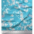 thumbnail image 1 of Soimoi Rayon Crepe Fabric Leaves & Floral Hand Drawn Fabric Prints by Yard 46 Inch Wide, 1 of 3