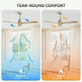 thumbnail image 6 of Sofucor 52-Inch Ceiling Fan with Light and Remote, Dimmable LED, 3 Reversible Natural Wood Blades, Indoor/Outdoor, 6 of 11
