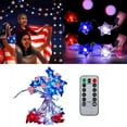 thumbnail image 1 of LPSSTORE Flag Light String Independence Day Decorative String Lights LED Red White Bluestar Light String, 1 of 8