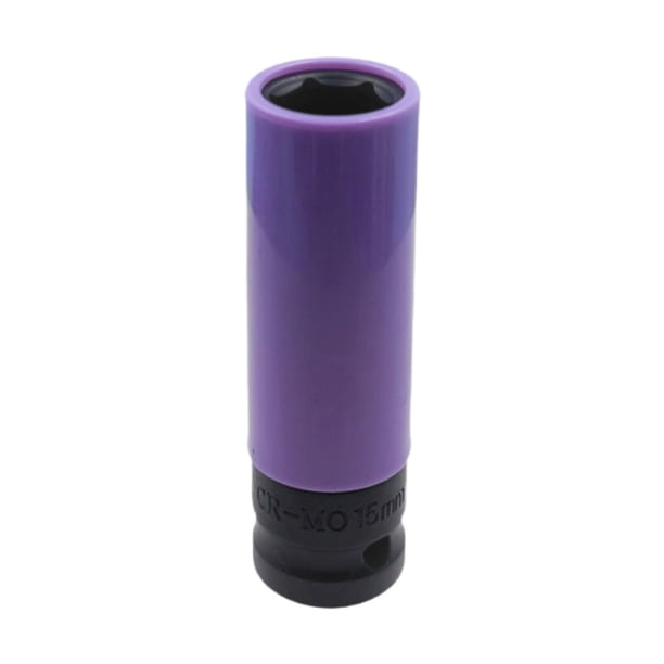 Dado de rueda de 1/2 pulgada con accionamiento compacto y profundo, dado de impacto para tuercas de rueda 15 mm