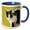 Blue/White, variant on 3drose, Grey and White Tuxedo Cat Vector Art, 11oz Two-tone Yellow Mug