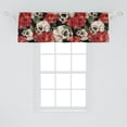 thumbnail image 2 of Ambesonne Skulls Roses Window Valance with Rod Pocket, Romantic and Gothic, 54" x 12", Jade Green and Dark Coral, 2 of 2