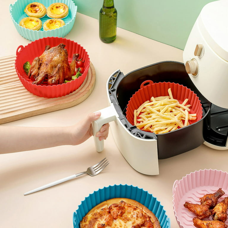 Reusable Air Fryer Silicone Accessories Liners 7.5/8.5/8/9 Inch Square  Round Non-Stick Silicon Airfryer Basket