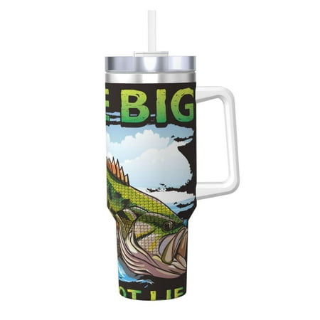

Fuzoiu i like big Bass & i cannot lie Print 40OZ Ice Bully Stainless Steel Insulated Cup with Handle and Straw - Perfect for Travel and Sports