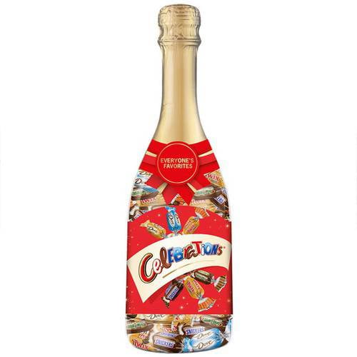 Celebrations Chocolate Candy Bars In A Champagne Bottle, 11.28 Oz